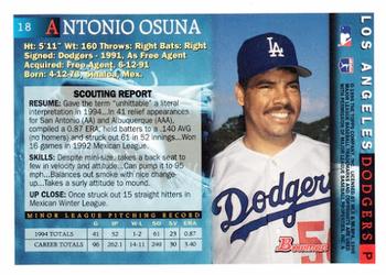1995 Bowman #18 Antonio Osuna Back