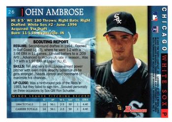 1995 Bowman #26 John Ambrose Back