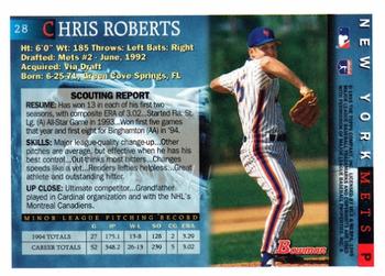 1995 Bowman #28 Chris Roberts Back