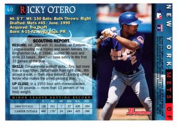 1995 Bowman #40 Ricky Otero Back