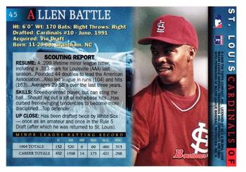 1995 Bowman #45 Allen Battle Back