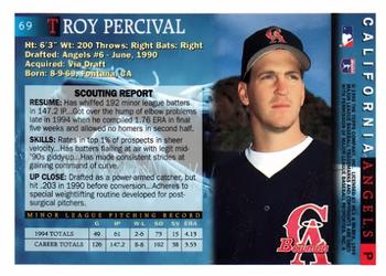 1995 Bowman #69 Troy Percival Back