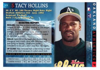 1995 Bowman #99 Stacy Hollins Back