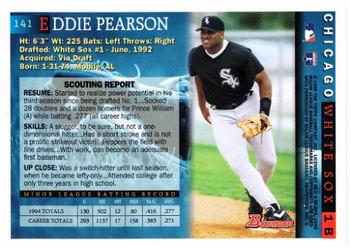 1995 Bowman #141 Eddie Pearson Back
