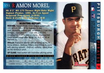 1995 Bowman #151 Ramon Morel Back