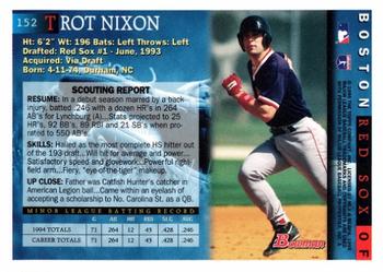 1995 Bowman #152 Trot Nixon Back