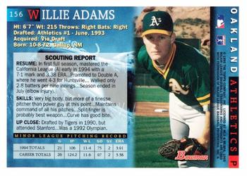 1995 Bowman #156 Willie Adams Back