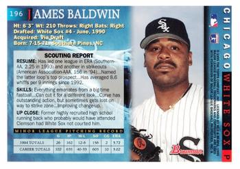 1995 Bowman #196 James Baldwin Back