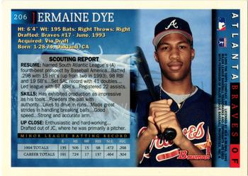 1995 Bowman #206 Jermaine Dye Back