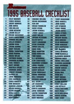 1995 Bowman #220 Checklist: 1-220 Front