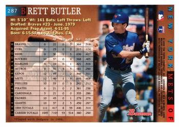 1995 Bowman #287 Brett Butler Back