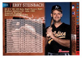 1995 Bowman #308 Terry Steinbach Back