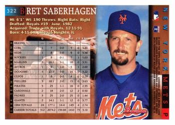 1995 Bowman #322 Bret Saberhagen Back