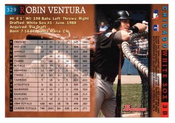 1995 Bowman #329 Robin Ventura Back
