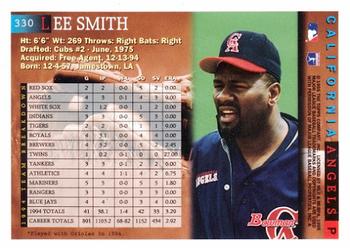 1995 Bowman #330 Lee Smith Back