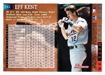 1995 Bowman #342 Jeff Kent Back