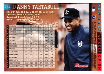 1995 Bowman #347 Danny Tartabull Back