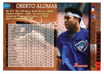 1995 Bowman #368 Roberto Alomar Back