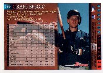 1995 Bowman #369 Craig Biggio Back