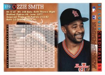 1995 Bowman #370 Ozzie Smith Back