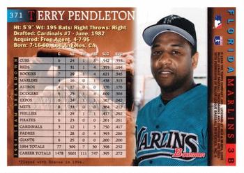 1995 Bowman #371 Terry Pendleton Back