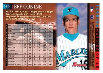 1995 Bowman #390 Jeff Conine Back