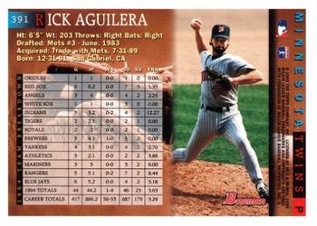 1995 Bowman #391 Rick Aguilera Back
