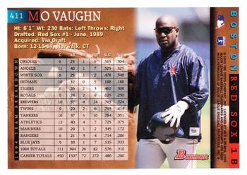 1995 Bowman #411 Mo Vaughn Back