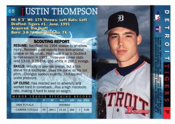 1995 Bowman #68 Justin Thompson Back