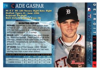 1995 Bowman #78 Cade Gaspar Back