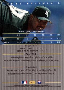 1995 Bowman's Best #77 James Baldwin Back