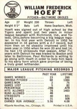 1960 Leaf #90 Billy Hoeft Back