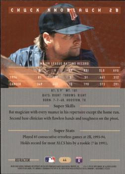 1995 Bowman's Best - Refractors #44 Chuck Knoblauch Back