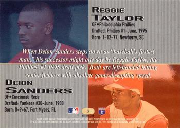 1995 Bowman's Best - Refractors #3 Reggie Taylor / Deion Sanders  Back