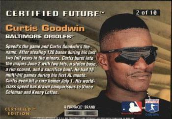 1995 Select Certified - Certified Future #2 Curtis Goodwin Back