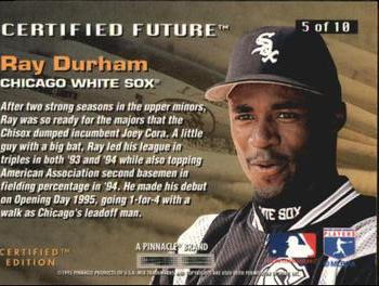 1995 Select Certified - Certified Future #5 Ray Durham Back