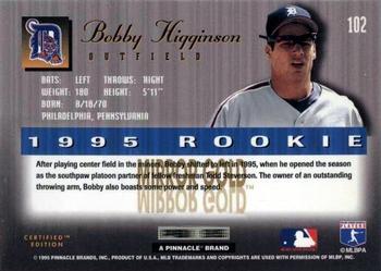 1995 Select Certified - Mirror Gold #102 Bobby Higginson Back