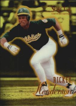 1995 Select Certified - Mirror Gold #41 Rickey Henderson Front
