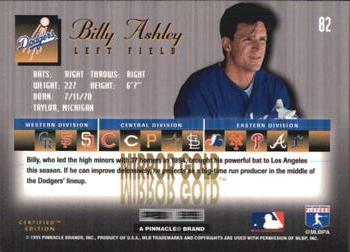 1995 Select Certified - Mirror Gold #82 Billy Ashley Back