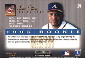 1995 Select Certified - Mirror Gold #109 Jose Oliva Back