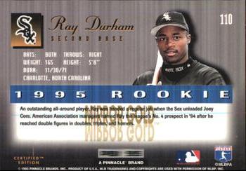 1995 Select Certified - Mirror Gold #110 Ray Durham Back