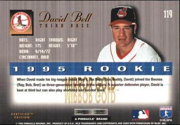 1995 Select Certified - Mirror Gold #119 David Bell Back