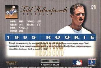 1995 Select Certified - Mirror Gold #120 Todd Hollandsworth Back