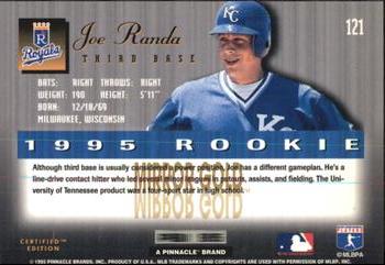 1995 Select Certified - Mirror Gold #121 Joe Randa Back