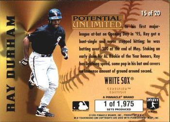 1995 Select Certified - Potential Unlimited (PR1975) #15 Ray Durham Back