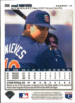 1995 Collector's Choice #356 Mel Nieves Back