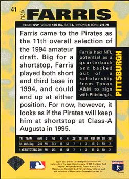 1995 Collector's Choice #41 Mark Farris Back