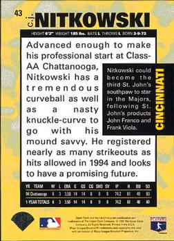 1995 Collector's Choice #43 C.J. Nitkowski Back
