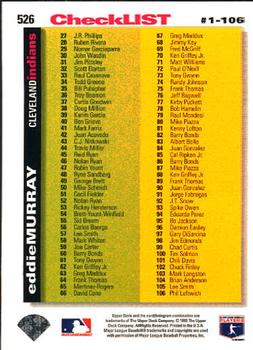 1995 Collector's Choice #526 Eddie Murray Back