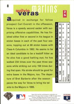 1995 Collector's Choice - Silver Signature #8 Quilvio Veras Back